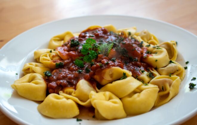 close up photo of tortellini