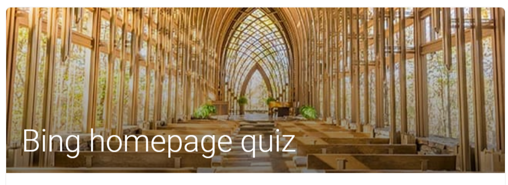 Bing homepage quiz Search