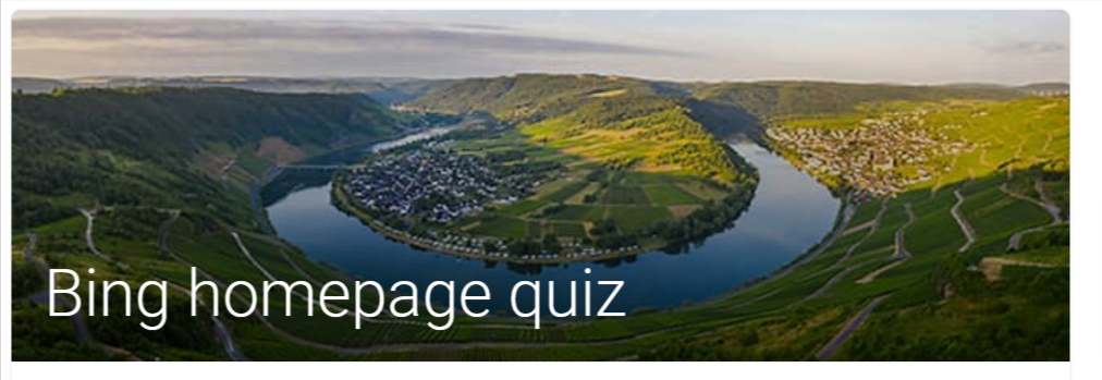 Bing homepage quiz Search 1